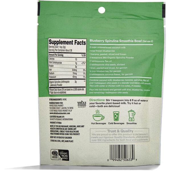 365 by Whole Foods Market Organic Spirulina Powder 113G - Image 2