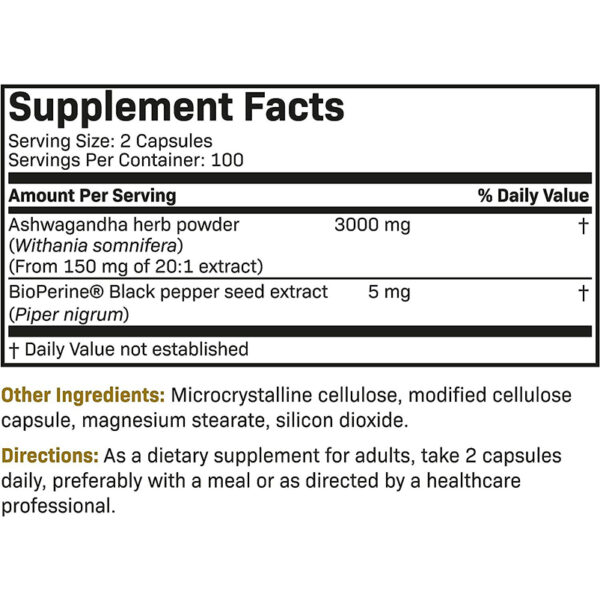 Futurebiotics Ashwagandha Capsules Extra Strength 3000mg - Image 3