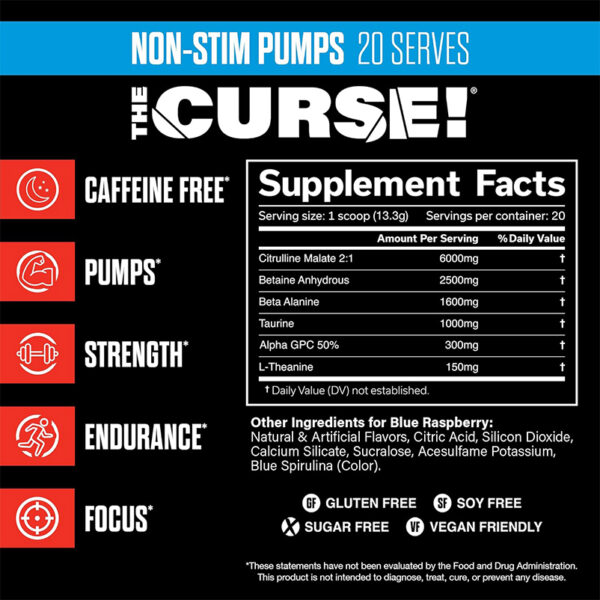 Curse Non-Stim Pumps Pre-Workout - Image 2