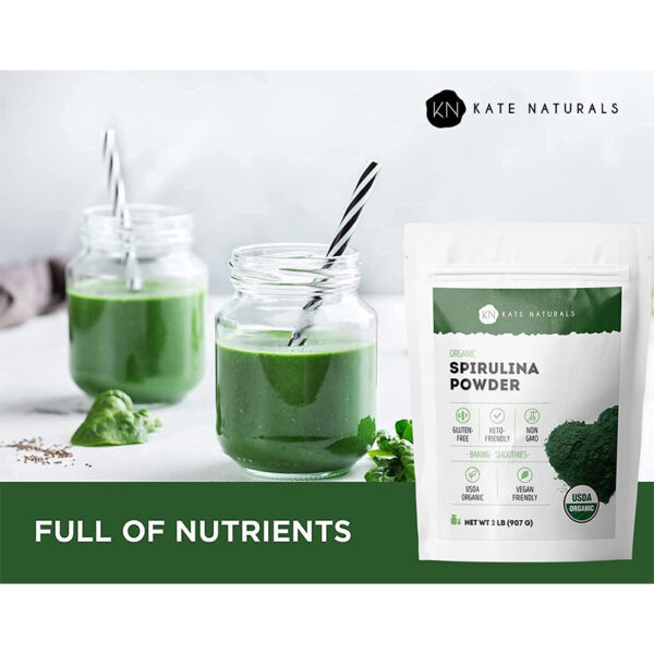 Kate Naturals Organic Spirulina Powder 907G - Image 3