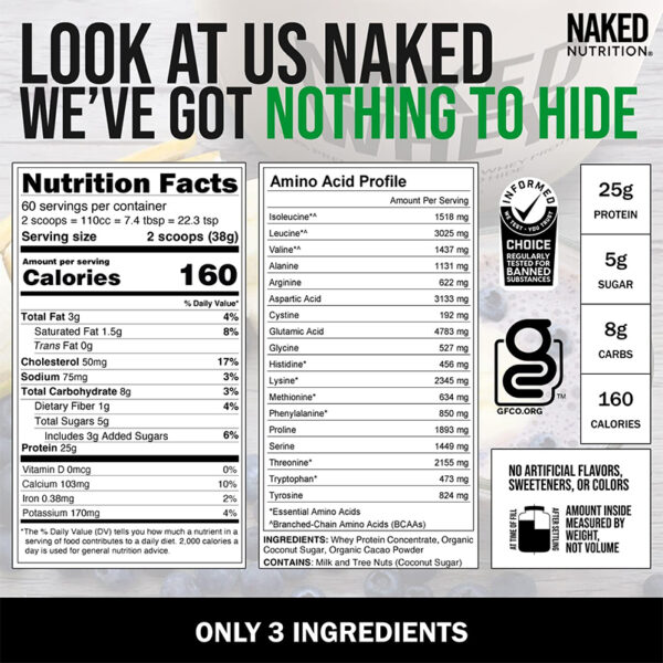 Naked WHEY, Grass Fed Chocolate Whey Protein - Image 2