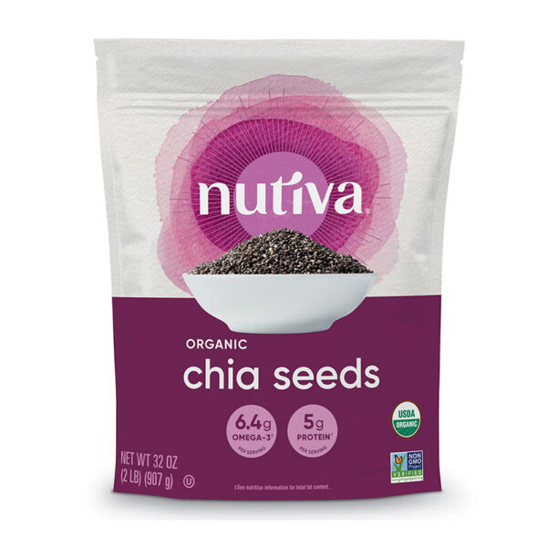 Nutiva Organic Premium Nutrient-Dense Raw Black Chia Seeds with 3g Protein & 5g Fiber