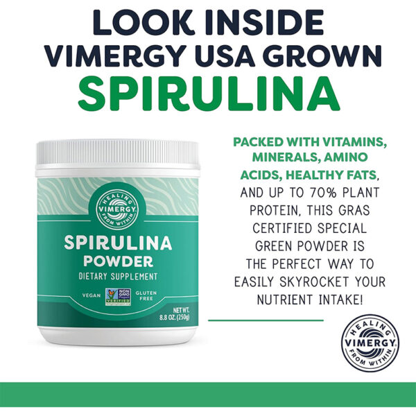 Vimergy Natural Spirulina Powder 250G - Image 3