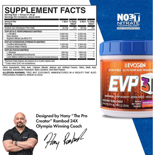 Evogen EVP 3D Stim Free Pre-Workout - Image 2