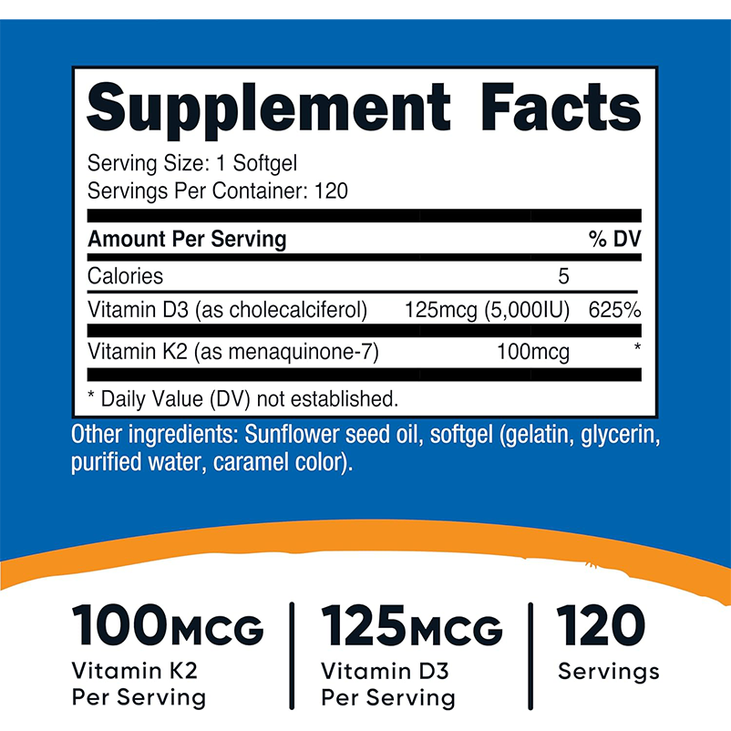 Nutricost Vitamin K2 + Vitamin D3 - Image 2