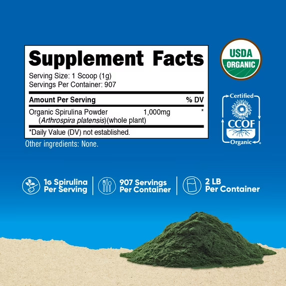 Nutricost Organic Spirulina Supplement Powder - Image 2